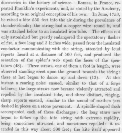 Romas Lightning Experiment, Rudimentary Electricity, Snow Harris 1853