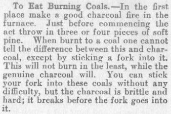 burning coals in gob